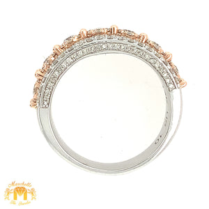 14k White and Rose Gold & Diamond Band Ring