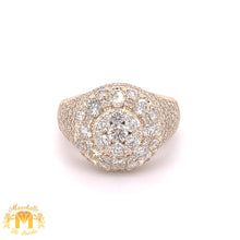 Load image into Gallery viewer, 14k Gold Round Ring with round diamonds (side diamonds)