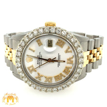 Load image into Gallery viewer, 3.8ct Diamond 36mm Rolex Datejust Watch with Two-tone Jubilee Bracelet (white dial, quick-set)