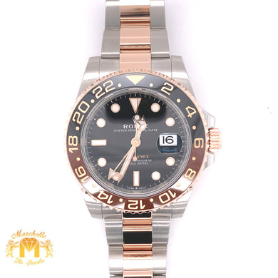 Rolex GMT Master 2 'Root Beer' Watch with Two-tone Oyster Bracelet (40 mm, papers)