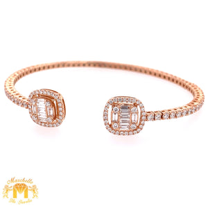 VVS/vs high clarity diamonds set in a 18k White Gold Flexible Bracelet with Baguette & Round Diamond (VVS diamonds)