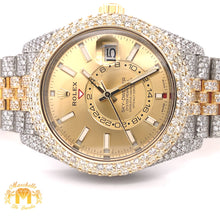 Load image into Gallery viewer, Iced Out Rolex Sky-dweller Watch with Two-tone Jubilee Bracelet (champagne dial, papers)