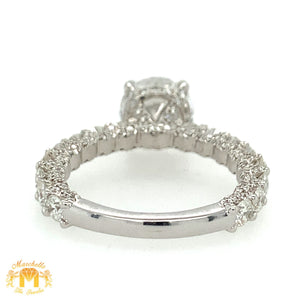 4.07ct Diamond 18k White Gold Engagement Ring (GIA certified 2.06ct center diamond)