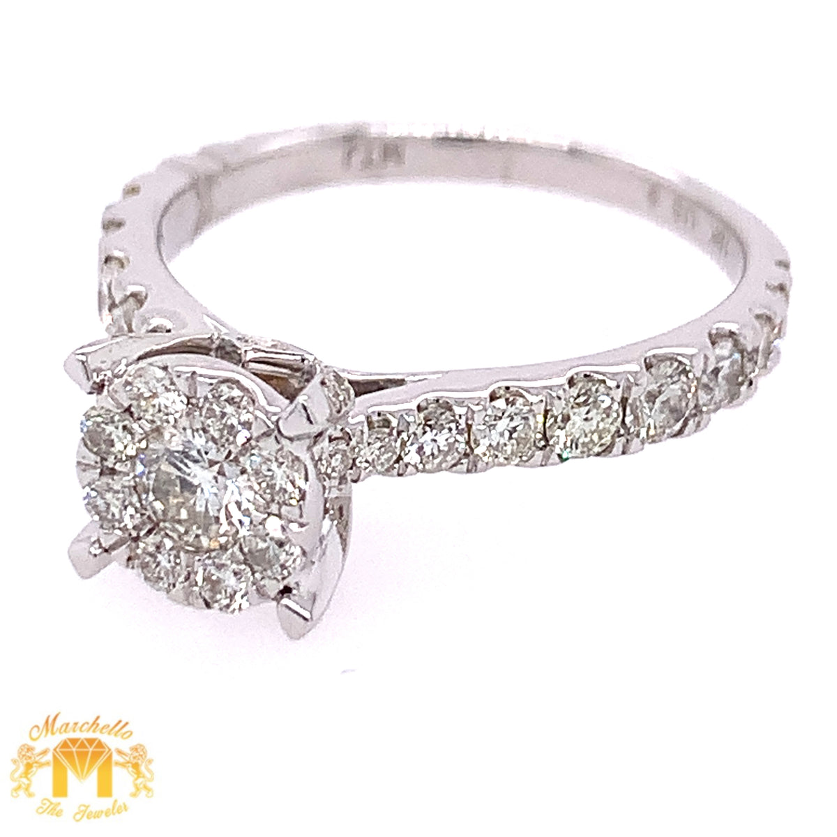 18k Gold Engagement Ring with round diamond (high rise, choose your co ...