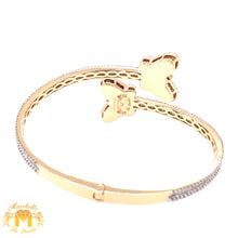 Load image into Gallery viewer, 14k Gold Twin Butterflies Bangle Diamond Bracelet