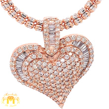 Load image into Gallery viewer, 14k Gold Heart Diamond Pendant and Gold Ice Link Chain Set