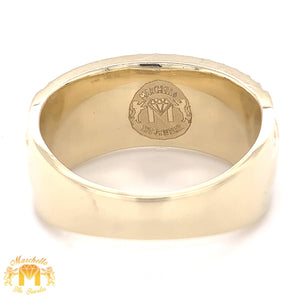 14k Gold Wedding Band with Baguette and Round Diamond  (limited edition, solid)