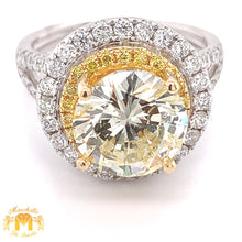 Load image into Gallery viewer, 4ct Round Diamond 18k White Gold Engagement Ring (split shank, 3ct center diamond)
