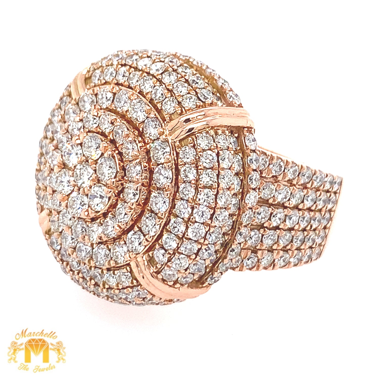 4.24ct Diamond 14k Gold Round Ring (side diamonds)
