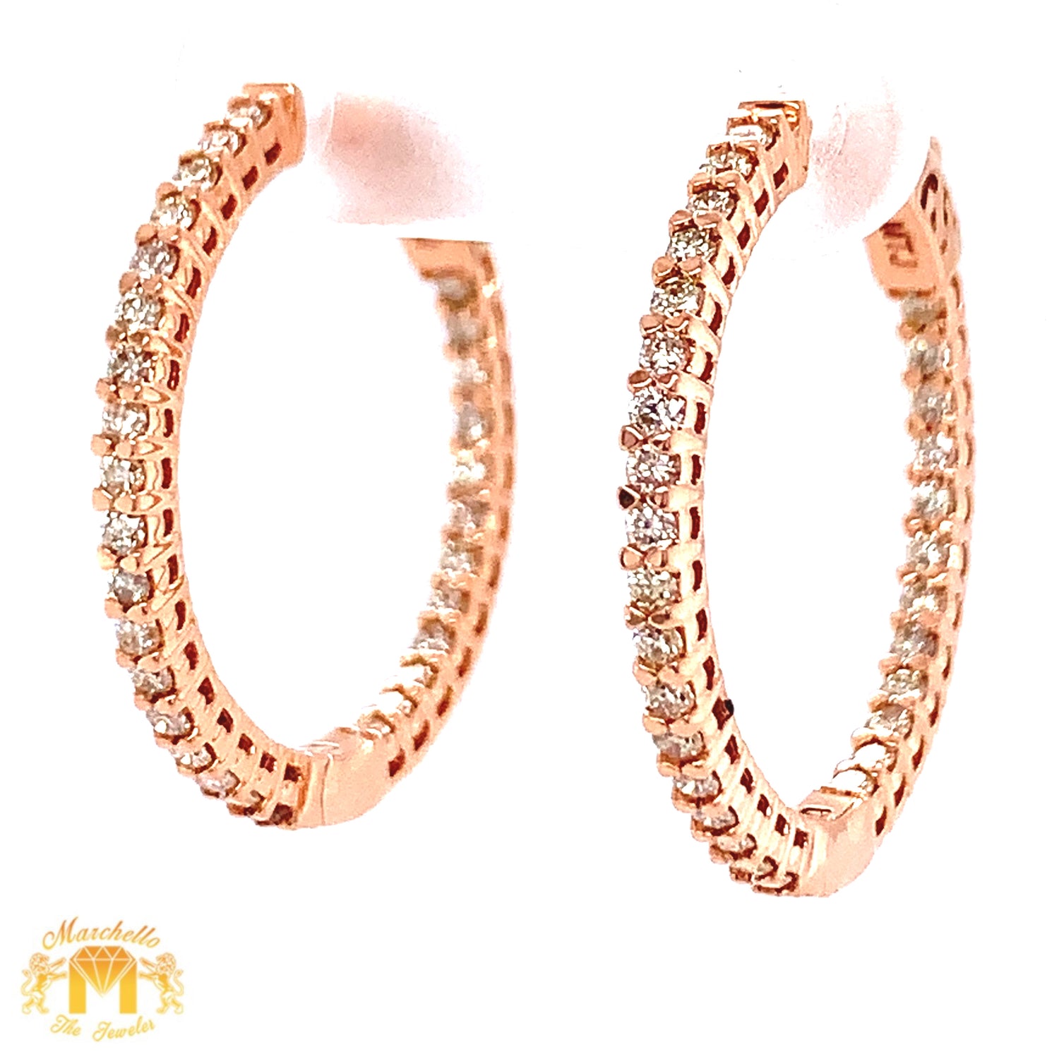Gold and Diamond Hoop Earrings (choose your color)