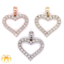 Load image into Gallery viewer, Diamond and Gold Heart Pendant with Gold Cuban Link Chain