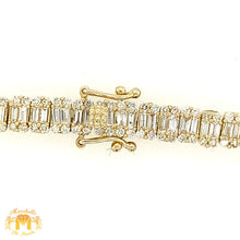 Load image into Gallery viewer, 14k Gold 5.5mm Strip Chain with baguette and round diamonds (choose your color)