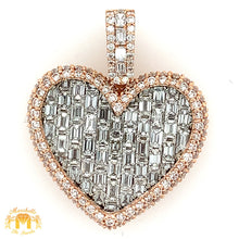 Load image into Gallery viewer, 5.55ct Diamonds 14k Gold Heart Pendant (emerald-cut VS diamonds, choose gold color)