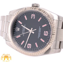 Load image into Gallery viewer, 36mm Rolex Oyster Perpetual Watch with Stainless Steel Band (18k white gold fluted bezel)