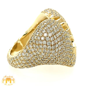 4.14ct Round Diamond 14k Gold Puffed Broken Heart Ring (solid, choose your color)