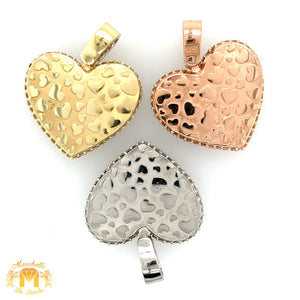5.55ct Diamonds 14k Gold Heart Pendant (emerald-cut VS diamonds, choose gold color)