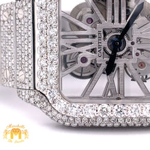 Load image into Gallery viewer, 40mm Iced Out Cartier Santos Diamond Watch  (stainless steel, skeleton)