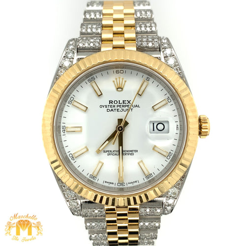 4ct Diamond 41mm Rolex Datejust 2 Watch with Two-tone Jubilee Bracelet (fluted bezel)