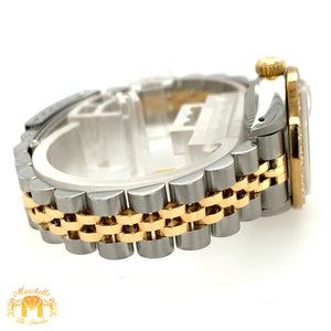 26mm Ladies’ Rolex Datejust Diamond  Watch with Two-tone Jubilee Bracelet (custom black diamond dial)