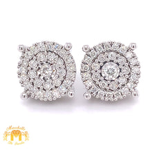 Load image into Gallery viewer, 14k Gold 17mm Round Diamond Earrings (illusion setting)