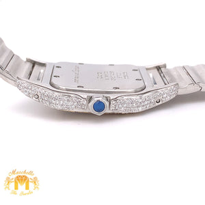 Iced Out Ladies' Cartier Watch (29 mm, factory two-tone)