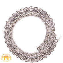 Load image into Gallery viewer, 14k White Gold Fancy Chain with Baguette &amp; Round Diamond (square and round links)