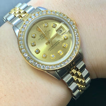 Load image into Gallery viewer, 26mm Ladies’ Rolex Datejust Diamond Watch with Two-tone Jubilee Bracelet (custom diamond dial)