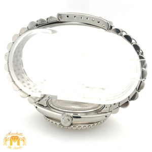 5.5ct Diamond Rolex Datejust Watch with Stainles Steel Jubilee Bracelet (quick-set, 2 row diamond bezel)