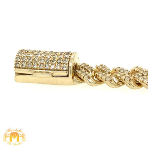 Yellow Gold and Diamond 6mm Miami Cuban Bracelet (solid, box clasp)