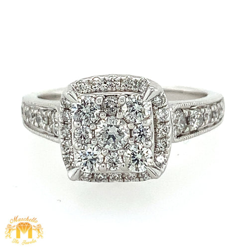 14k White Gold Ladies' Square Diamond Ring