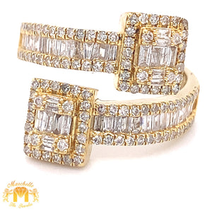 14k Gold Twin Squares Ladies' Diamond Ring