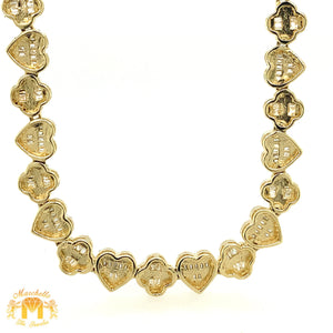 6.53ct Diamond and Two-tone Gold 6mm Fancy Hearts Necklace