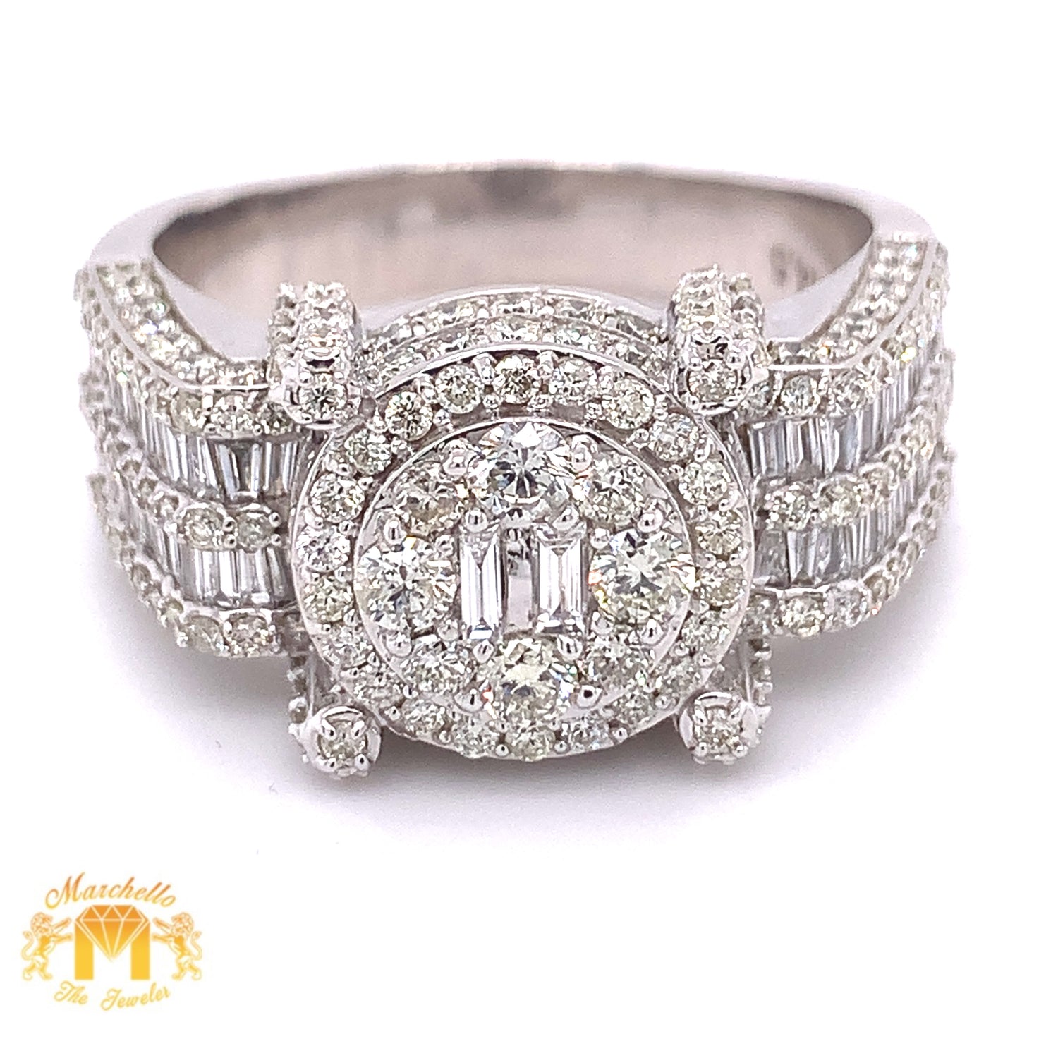 4ct Baguette and Round Diamond 14k Gold Monster 