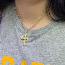 Load image into Gallery viewer, 14k Gold Cross Diamond Pendant and Miami Cuban Link Chain Set
