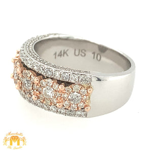 14k White and Rose Gold & Diamond Band Ring