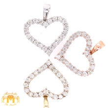 Load image into Gallery viewer, Diamond and Gold Heart Pendant and 3mm Ice Link Chain