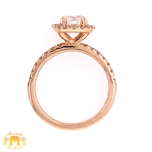14k Rose Gold Engagement Ring with round Diamond (1ct center stonesquare halo)