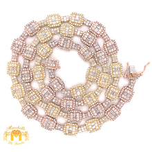 Load image into Gallery viewer, 14k Gold Fancy Square Link Chain with Baguette and Round Diamond