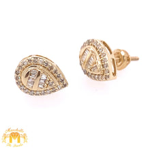 Load image into Gallery viewer, Gold and Diamond Tear Drop Earrings