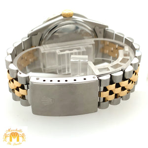 3.8ct Diamond 36mm Rolex Datejust Watch with Two-tone Jubilee Bracelet (white dial, quick-set)