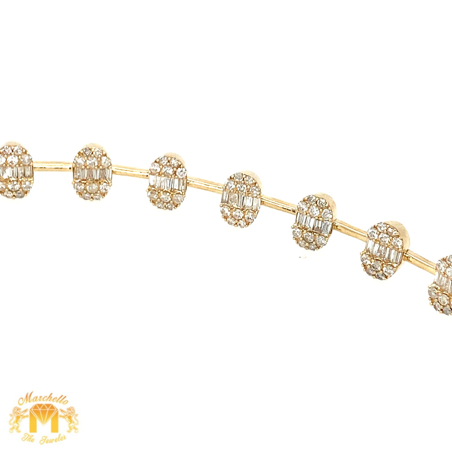 14k White Gold Ladies’ Ovals on a String Diamond Bracelet (choose your color)