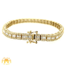 Load image into Gallery viewer, 4.9ct Diamond 14k Gold 5.5mm Strip Bracelet (unisex, choose your color)