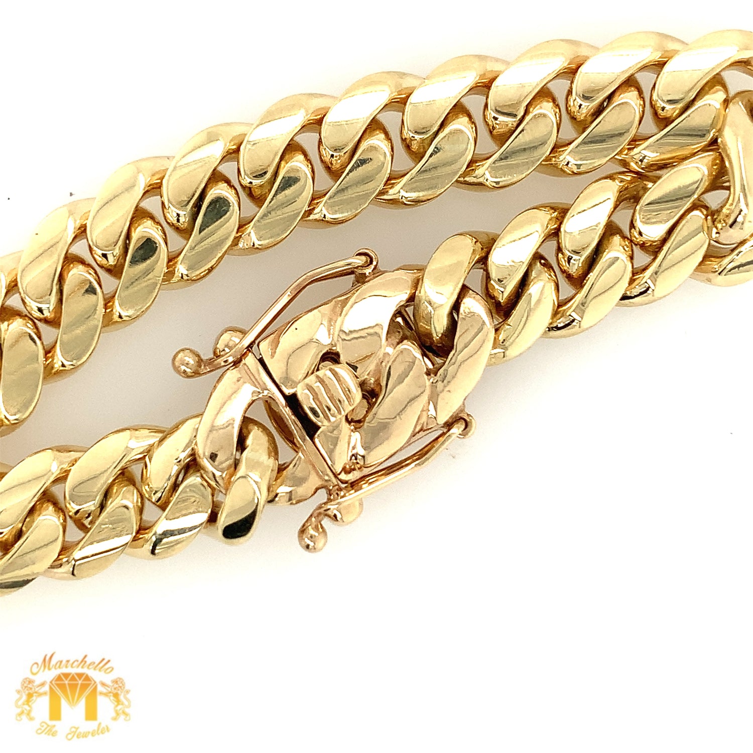 12mm Yellow Gold Solid Miami Cuban Bracelet VIP