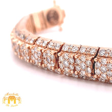 Load image into Gallery viewer, 14k Gold 9mm Pyramid Link Bracelet with Round Diamond (solid back)