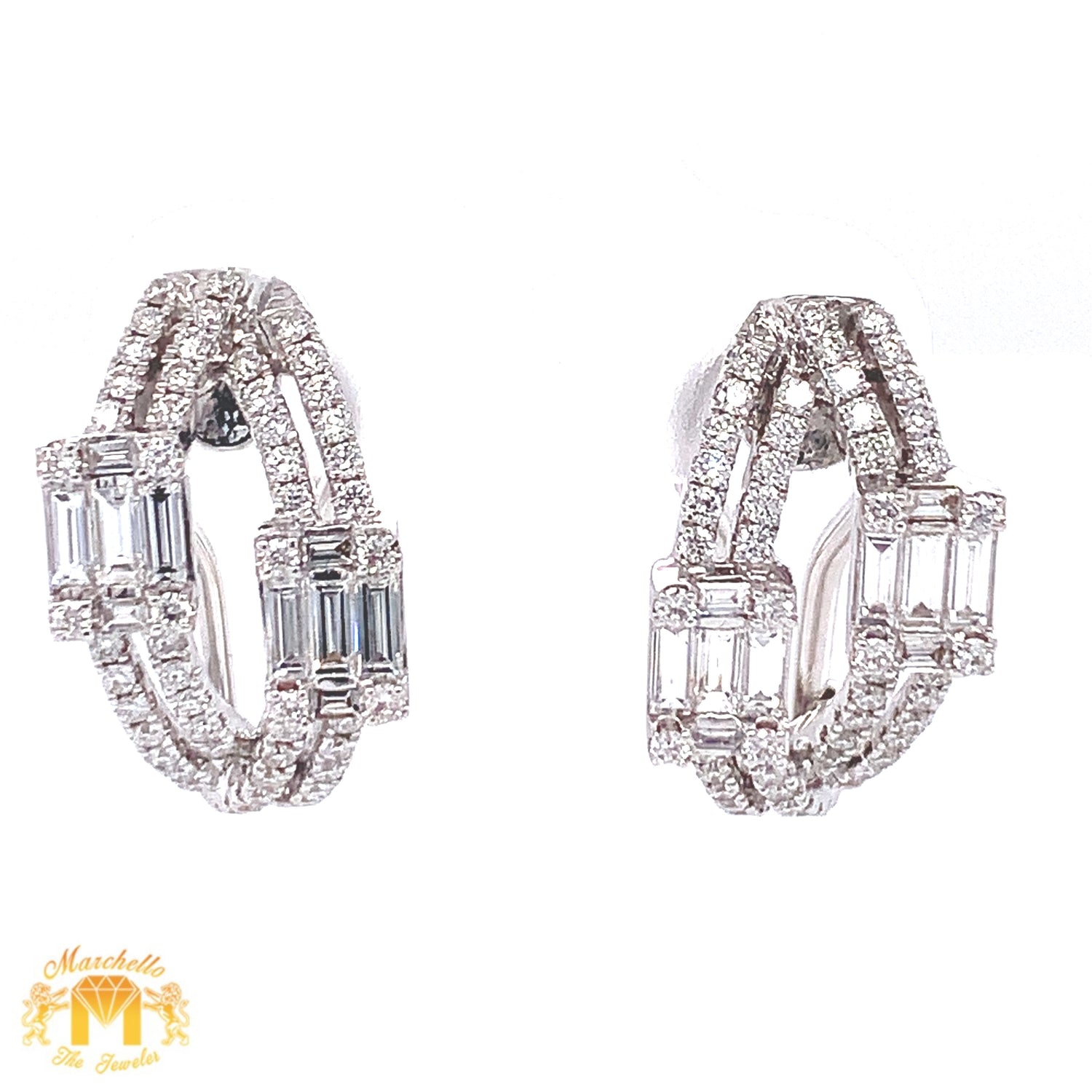 18k White Gold Ladies' Clip-on Diamond Earrings (VVS diamonds)