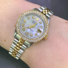 Load image into Gallery viewer, 26mm Ladies’ Rolex Datejust Diamond Watch with Two-tone Jubilee Bracelet (custom mother-of-pearl diamond dial)