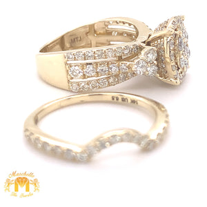14k Gold 2-piece Bridal Set with Round Diamond(round shape)