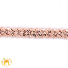 Load image into Gallery viewer, Gold and Diamond 9mm Box Clasp Miami Cuban Bracelet with round Diamond (solid)