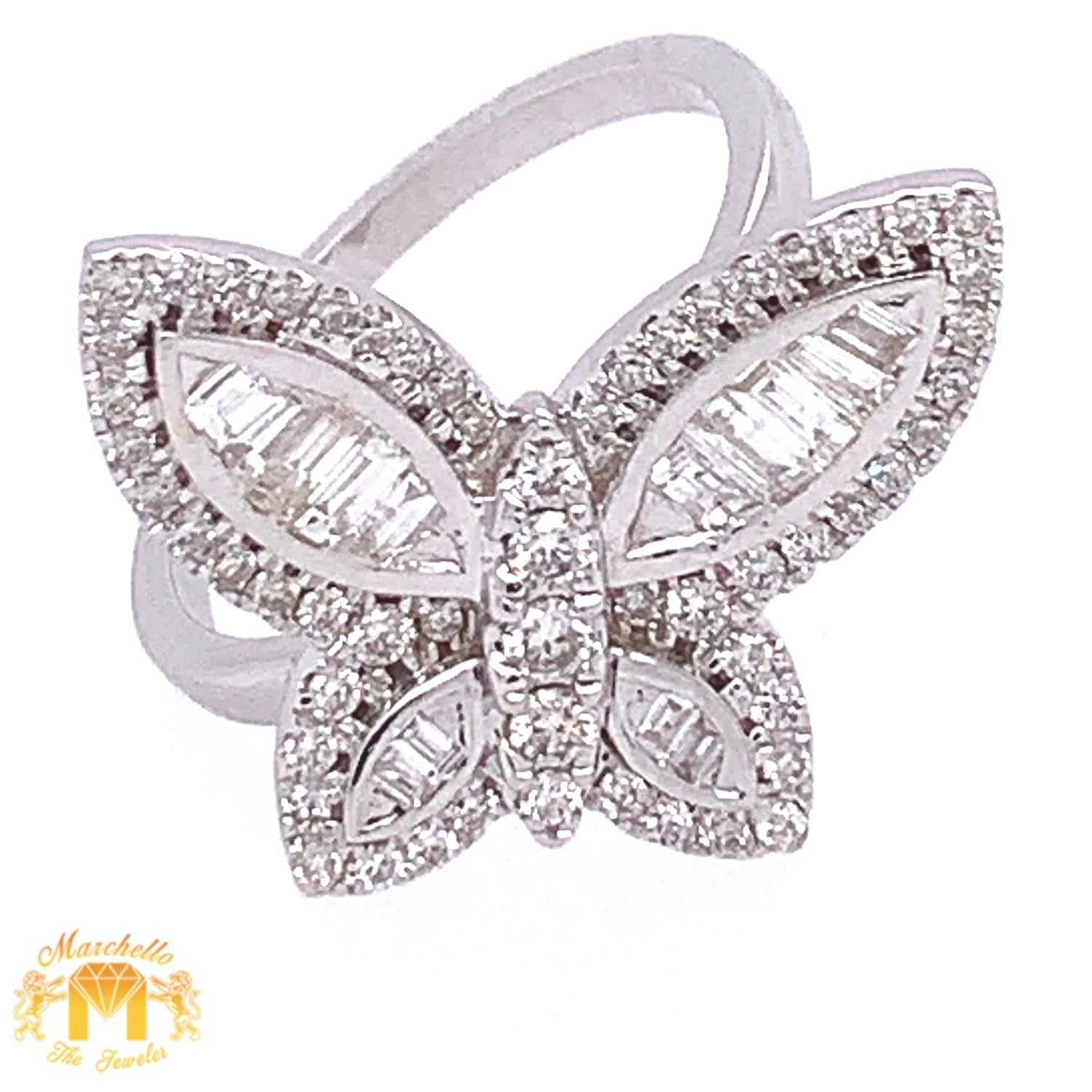 14k Gold and Diamond Butterfly Ring (choose your color)