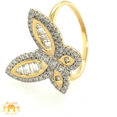 14k Gold and Diamond Butterfly Ring (choose your color)